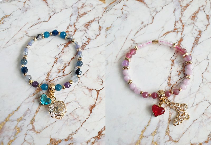 Sunny Day-Heart of Love-Dream of Night Series-Accessories Bracelets-Natural Stones-Natural Crystals-Customized Gifts - Bracelets - Crystal Red