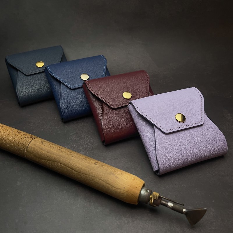 Leather Revolution | [Color of your choice] Multifunctional color matching loose paper bag - Coin Purses - Genuine Leather Multicolor