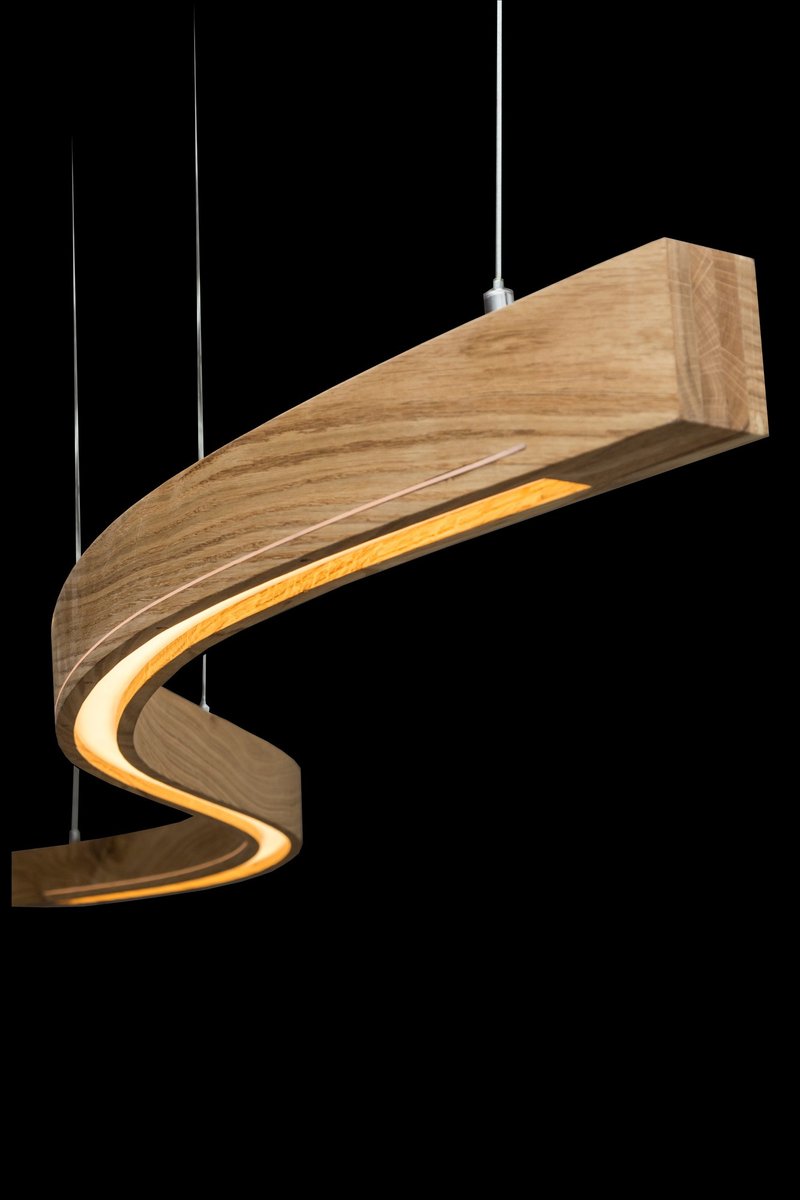 Wood Pendant Light, Modern Pendant Light over Kitchen Island, Wooden Chandelier - โคมไฟ - ไม้ 