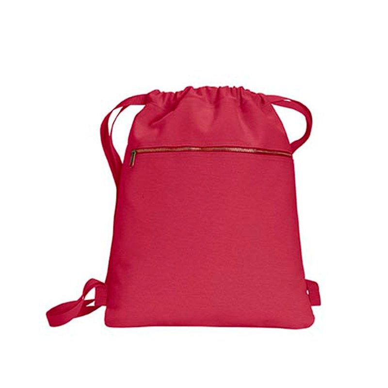 Comfort Colors│美式時尚束口後背包│帆布包│側背包|紅 - 背囊/背包 - 棉．麻 紅色