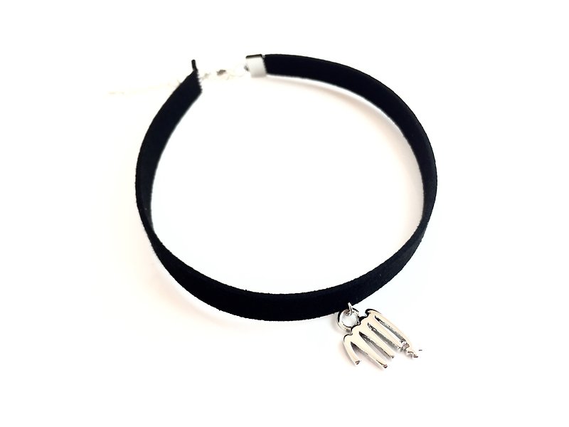 Virgo-Constellation Necklace - Necklaces - Genuine Leather Black