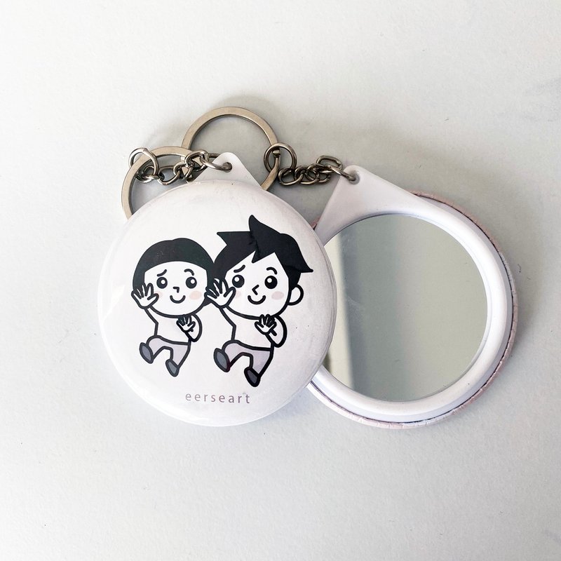 eerseart 生日禮物 / 鏡子鑰匙圈 5.8cm - 彩妝刷具/鏡子/梳子 - 玻璃 白色
