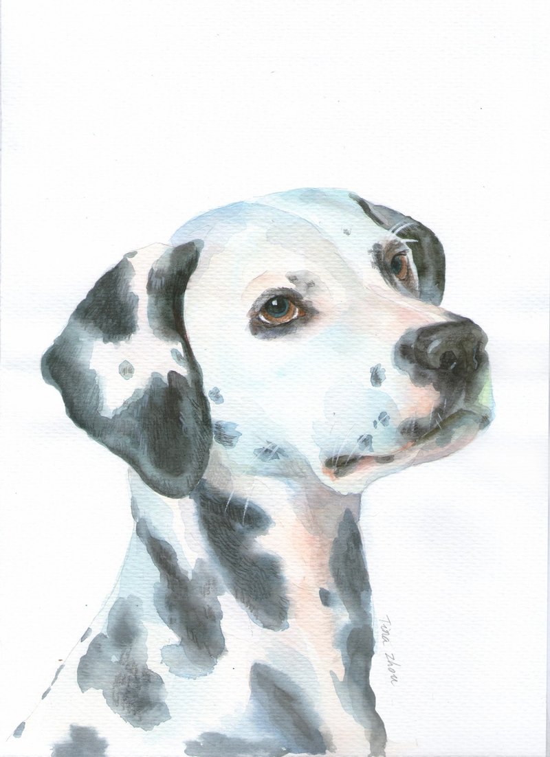 寵物畫客製 純手繪水彩肖像畫  似顏繪 客制化禮物 聖誕禮物 毛孩 - 似顏繪/客製畫 - 紙 