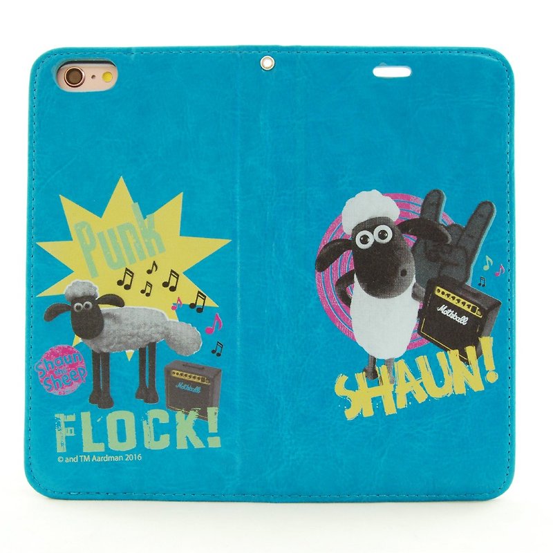 笑笑羊正版授權(Shaun The Sheep)-磁吸手機皮套(藍綠)：【搖滾羊】《iPhone/Samsung/HTC/ASUS/Sony》 - 手機殼/手機套 - 真皮 黃色