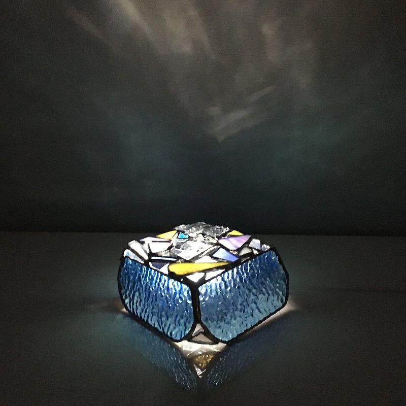 LED Light Midnight Turquoise Glass Bay View - Lighting - Glass Blue