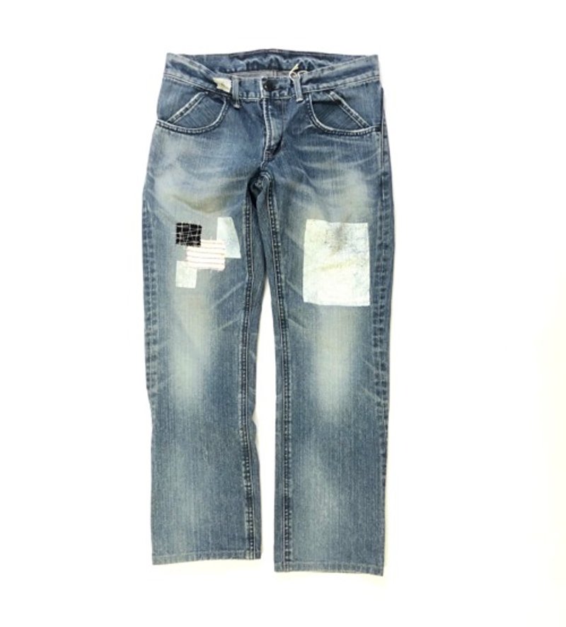 Patchwork denim 6 repair edited repair & compagnie - กางเกงขายาว - ไม้ 