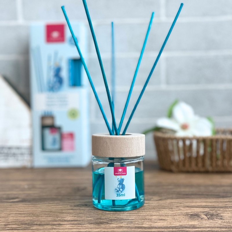 [New product] Spanish CRISTALINAS alcohol-free classic room diffuser (35ml) - Baby Cologne - น้ำหอม - สารสกัดไม้ก๊อก สีน้ำเงิน