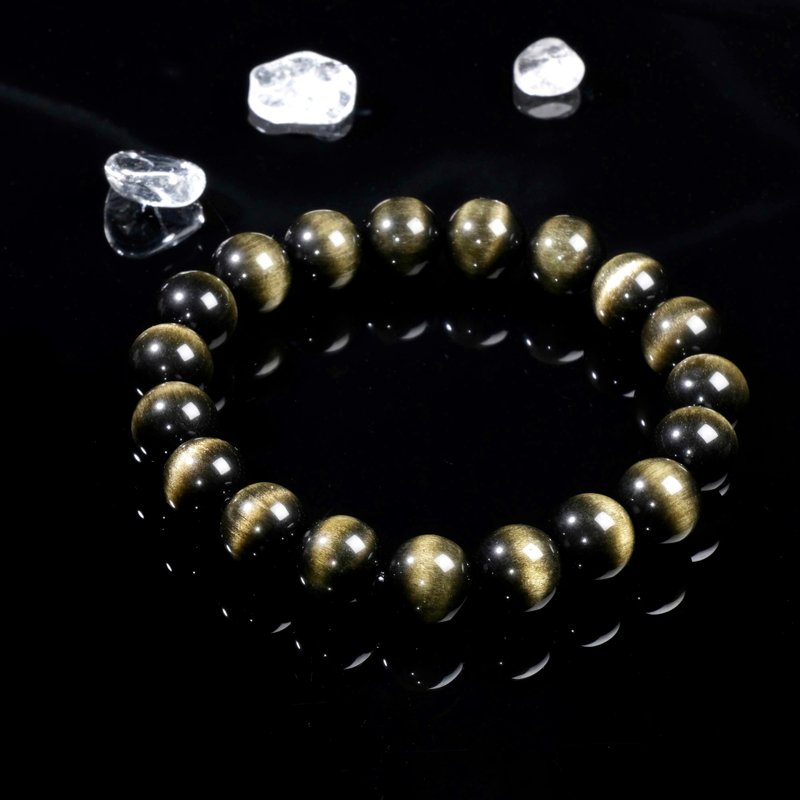 #472 One picture, one object/10mm one-line cat’s eye Stone crystal bracelet, extremely rare, healthy and evil-proofing - สร้อยข้อมือ - คริสตัล สีดำ