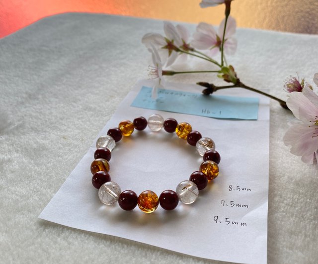 天然水晶 琥珀金色 ブレスレット エネルギー石