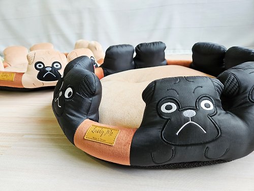 Lucky Me 寵物設計 泡湯床墊- 泡湯的巴哥 2色 涼墊 可拆式床墊