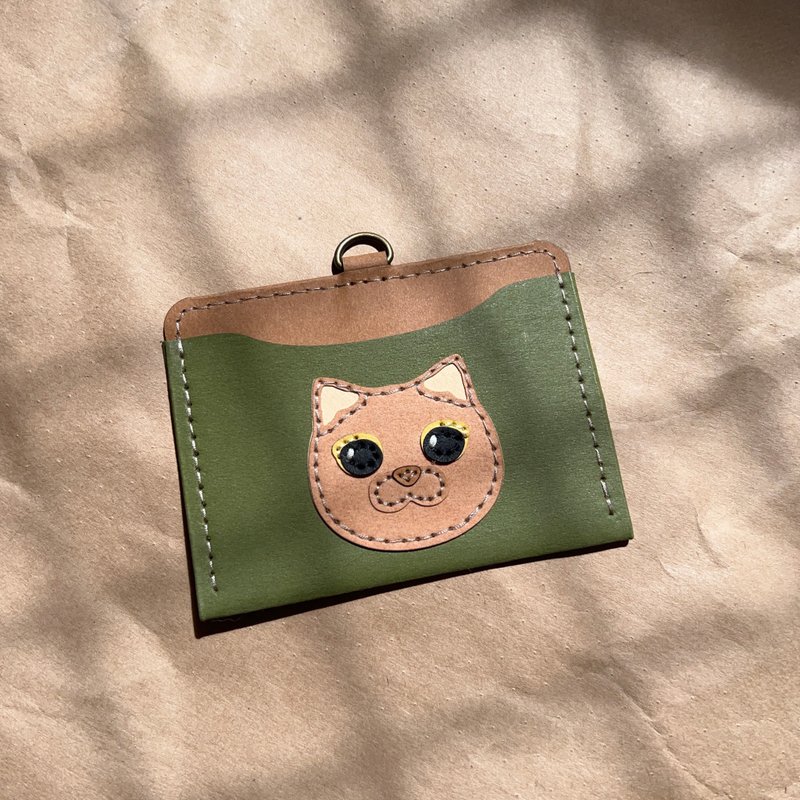 Limited stock//Paper carving ID holder Youyou card holder-Cat - ที่ใส่บัตรคล้องคอ - กระดาษ สีเขียว