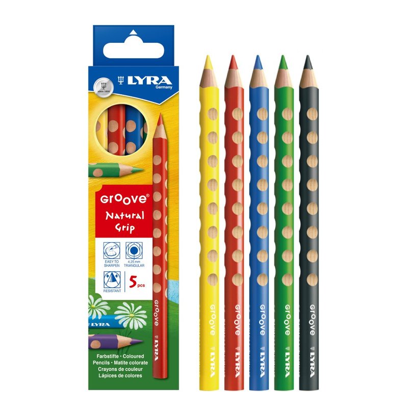 【德國LYRA】Groove三角洞洞色鉛筆(5色) - 插畫/繪畫/寫字 - 木頭 