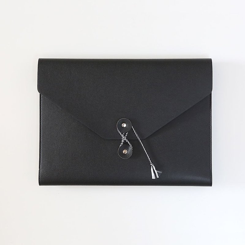 Funnymade adult storage A5 leather book cover - letterhead - very black, FNM35765 - ปกหนังสือ - หนังแท้ สีดำ