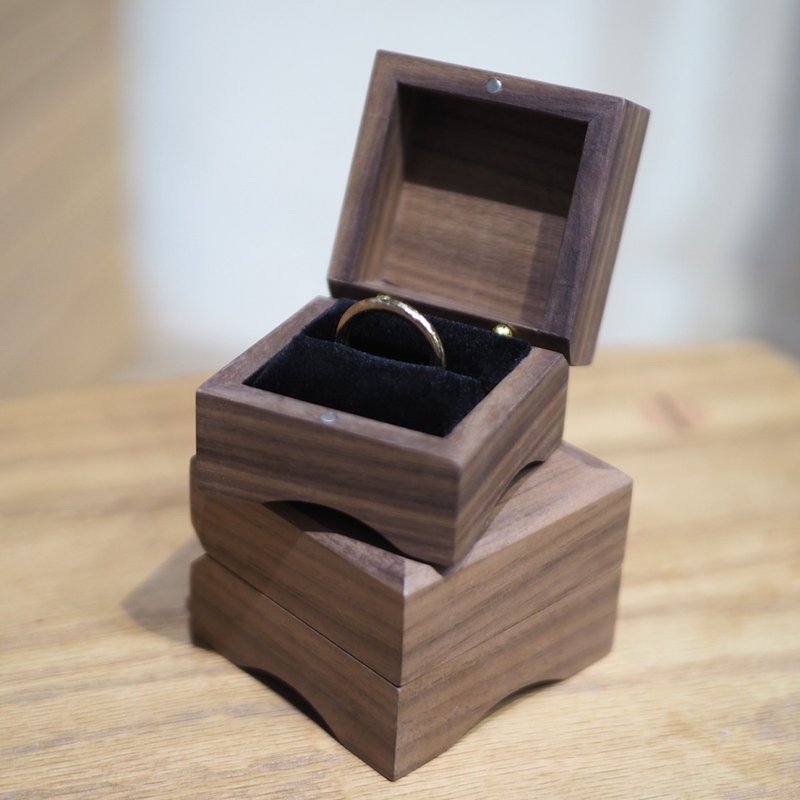 Burumu Burokku Ring Box 戒指盒 - 居家收納/收納盒/儲物盒 - 木頭 咖啡色