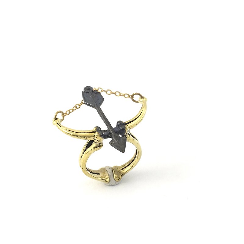 Zodiac Archer bone ring is for Sagittarius in Brass  ,Rocker jewelry ,Skull jewelry,Biker jewelry - 戒指 - 其他金屬 