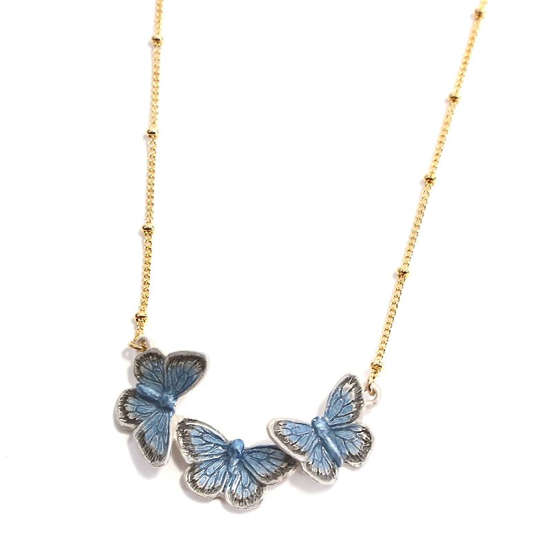 Butterfly Necklace   ヤマトシジミチョウネックレス NE386 - 項鍊 - 其他金屬 