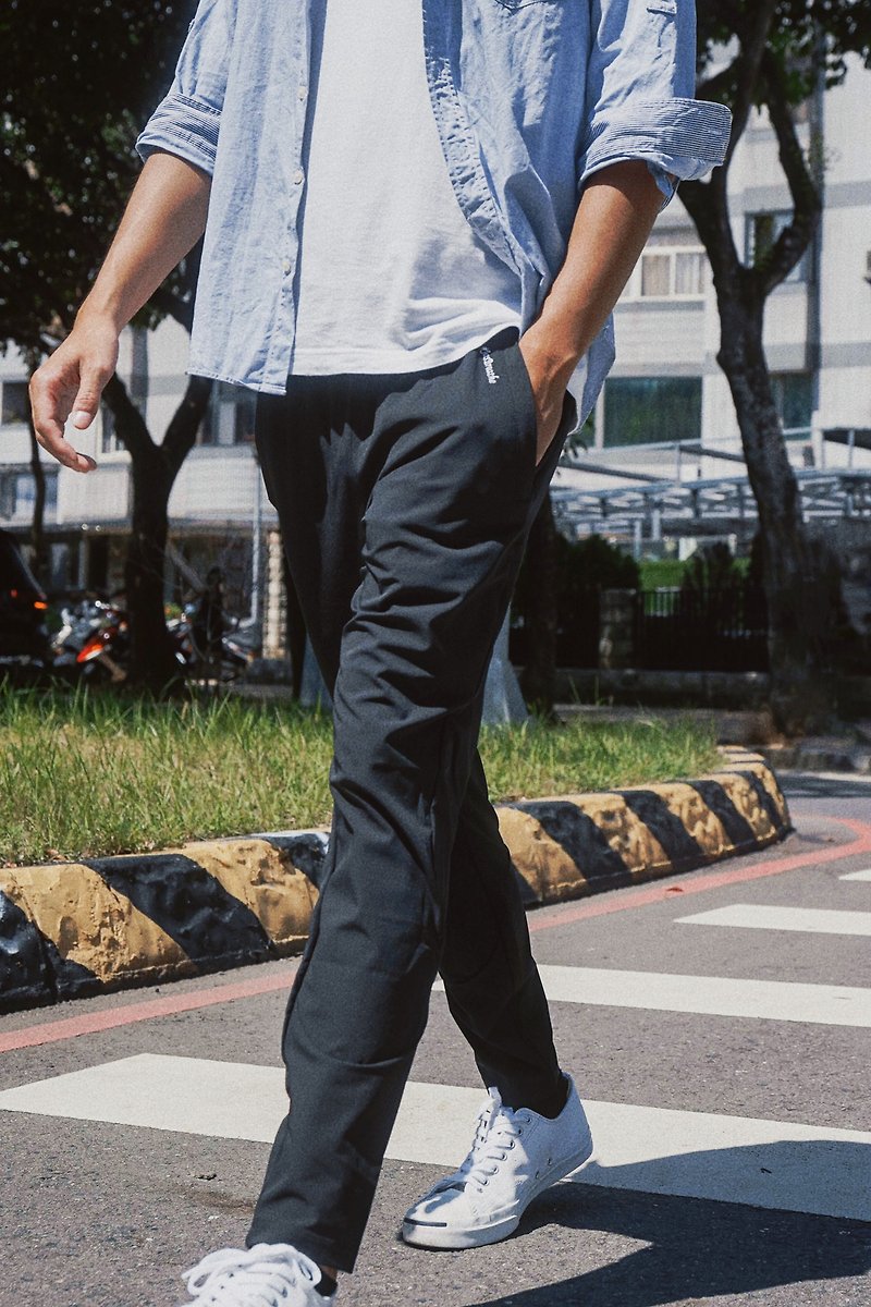 #JasBreathe 輕量彈力束口褲 男生款#交換禮物 - 男裝運動褲 - 聚酯纖維 黑色