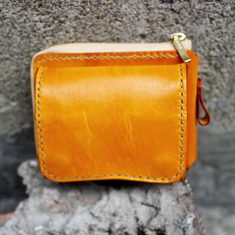 Leather pocket wallet - กระเป๋าใส่เหรียญ - หนังแท้ สีเขียว