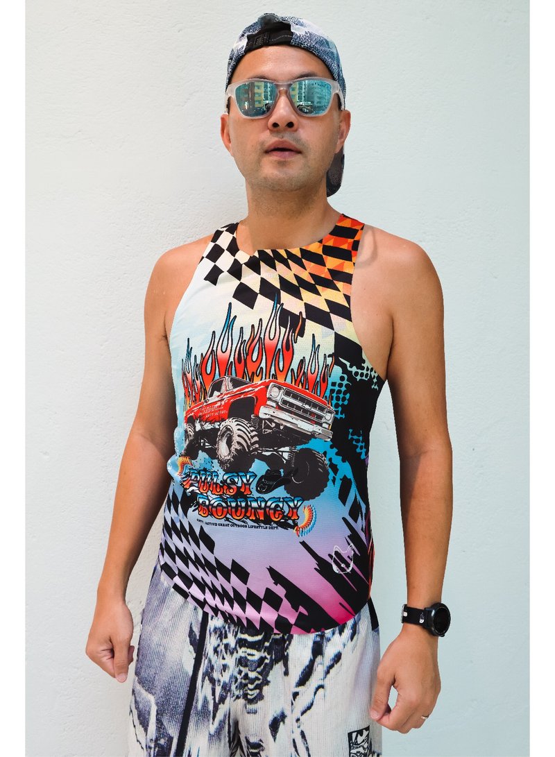 SS26 PRE-ORDER - MONSTER FLAME UNISEX RACE CUT TANK - Men's Sportswear Tops - Other Materials Multicolor