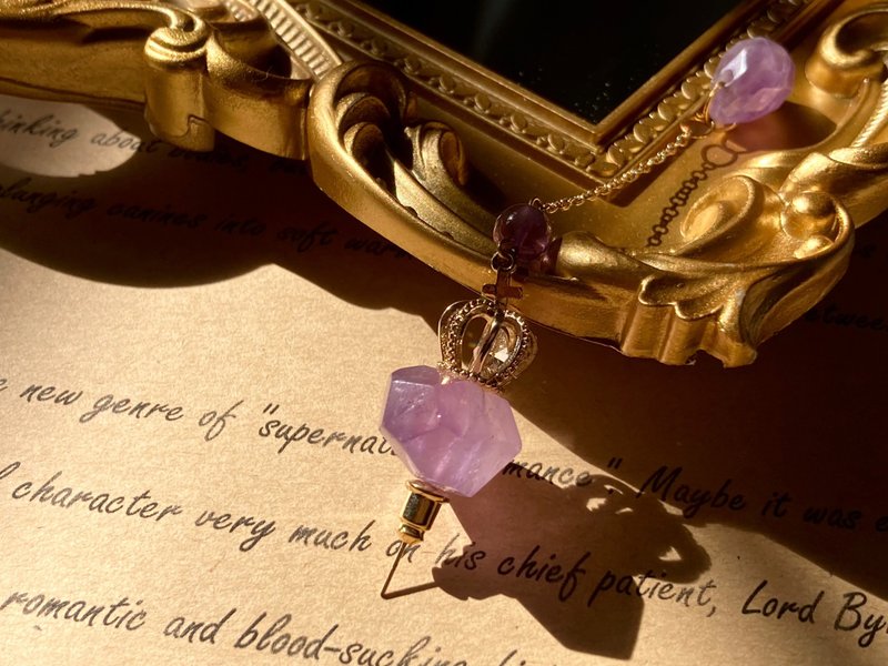 【艾米西斯特的王冠。靈擺】天然紫水晶、皇冠|短鏈系列 - 項鍊 - 其他材質 