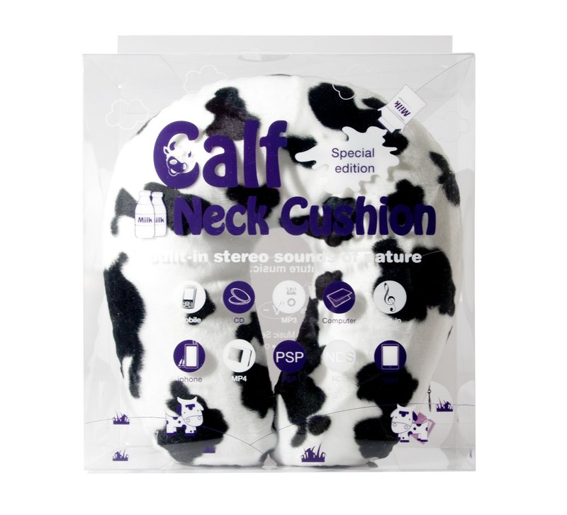乳牛紋揚聲器頸枕 - 枕頭/抱枕 - 聚酯纖維 黑色