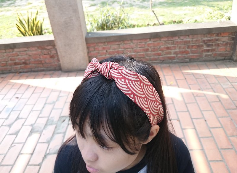 涟漪 French-style strap type elastic band hairband*SK* - Headbands - Cotton & Hemp 