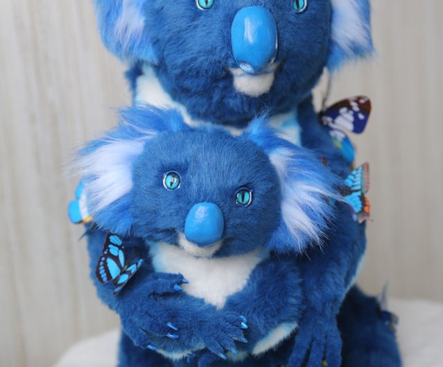 コアラファミリー、リアルなおもちゃ。 OOAKおもちゃ。ポーズ可能な