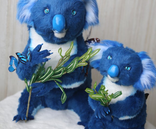 コアラファミリー、リアルなおもちゃ。 OOAKおもちゃ。ポーズ可能な