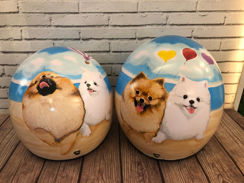 手繪瘋 客製化 狗狗 貓貓 安全帽 彩繪 紀念 禮物 生日 情人節 - 似顏繪/客製畫 - 其他材質 多色
