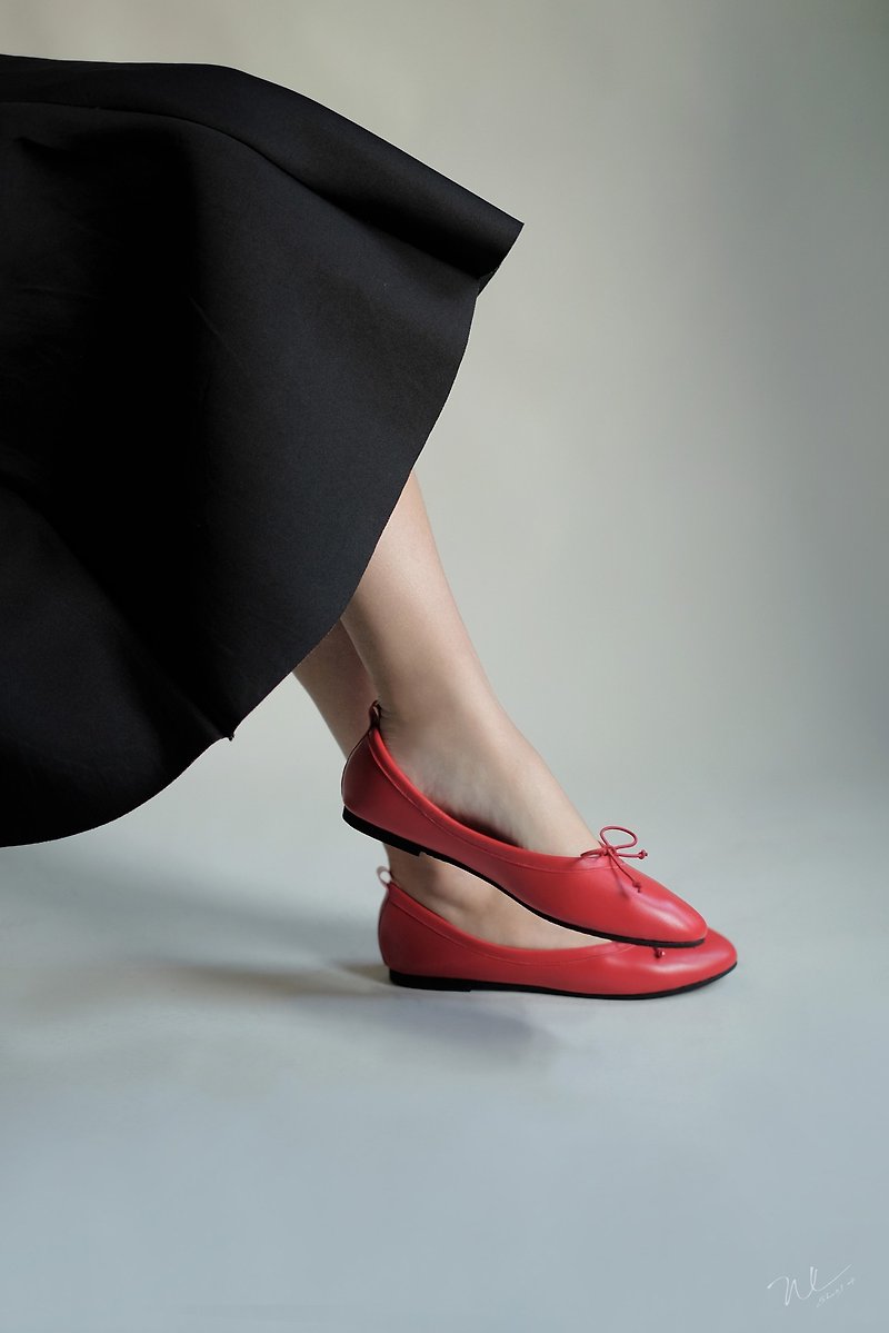 Gloves Ballet (Classic Red) Red | WL - รองเท้าหนังผู้หญิง - หนังแท้ สีแดง