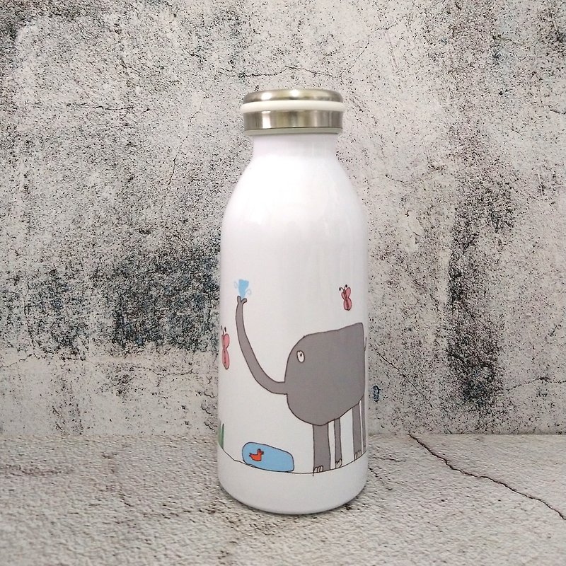 (Spot goods) Elephant Play Water 304 Stainless Steel Vacuum Insulated Milk Bottle 350ML - Vacuum Flasks - Stainless Steel Multicolor