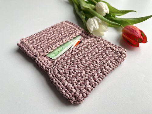 Vona Crocheted Pattern Wallet, Beginners Pattern, Handmade Business Card Holder, Knit