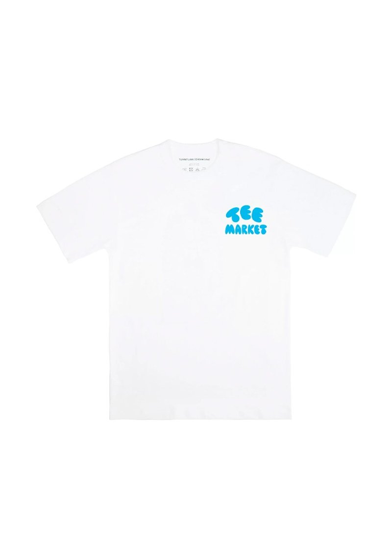 團團 x Kevin Lyons 小怪獸國際聯名棉質T-shirt - 女 T 恤 - 棉．麻 白色