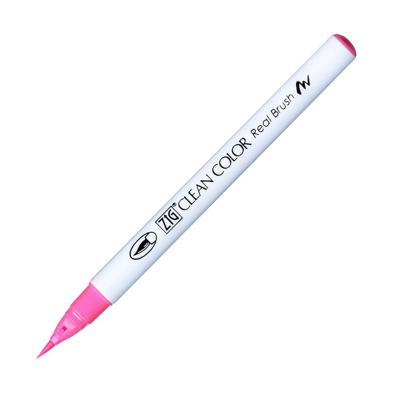 【Kuretake 日本吳竹】ZIG 彩繪毛筆 Fluorescent Pink - 其他書寫用具 - 塑膠 粉紅色