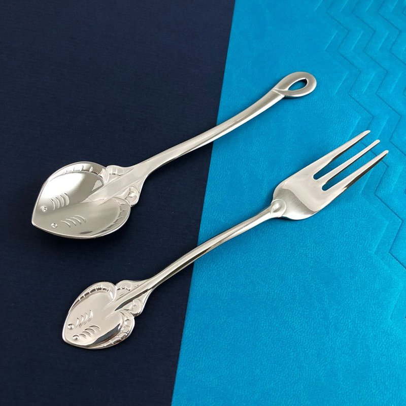 【Made in Japan】SALUS Sea Animal Series-Stingray Fork/Spoon - Cutlery & Flatware - Stainless Steel Silver