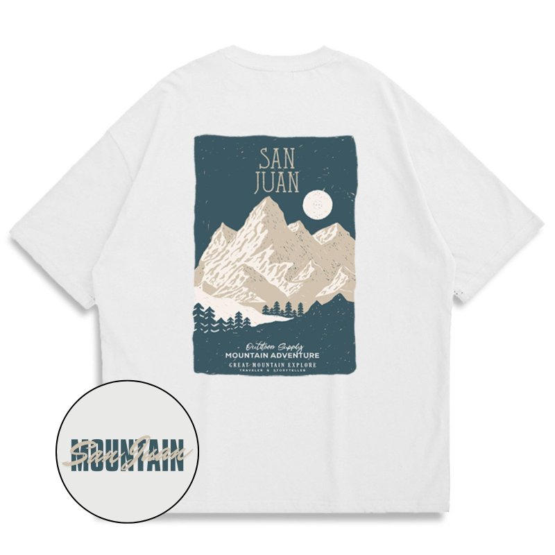 【CREEPS】Mountain San Juan 寬鬆重磅印花T恤 210g - 帽T/大學T - 棉．麻 多色