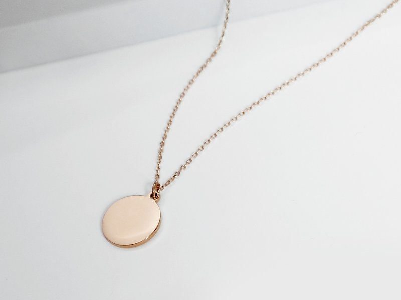 Disc Necklace | Rose Gold | Engravable - Necklaces - Stainless Steel Gold