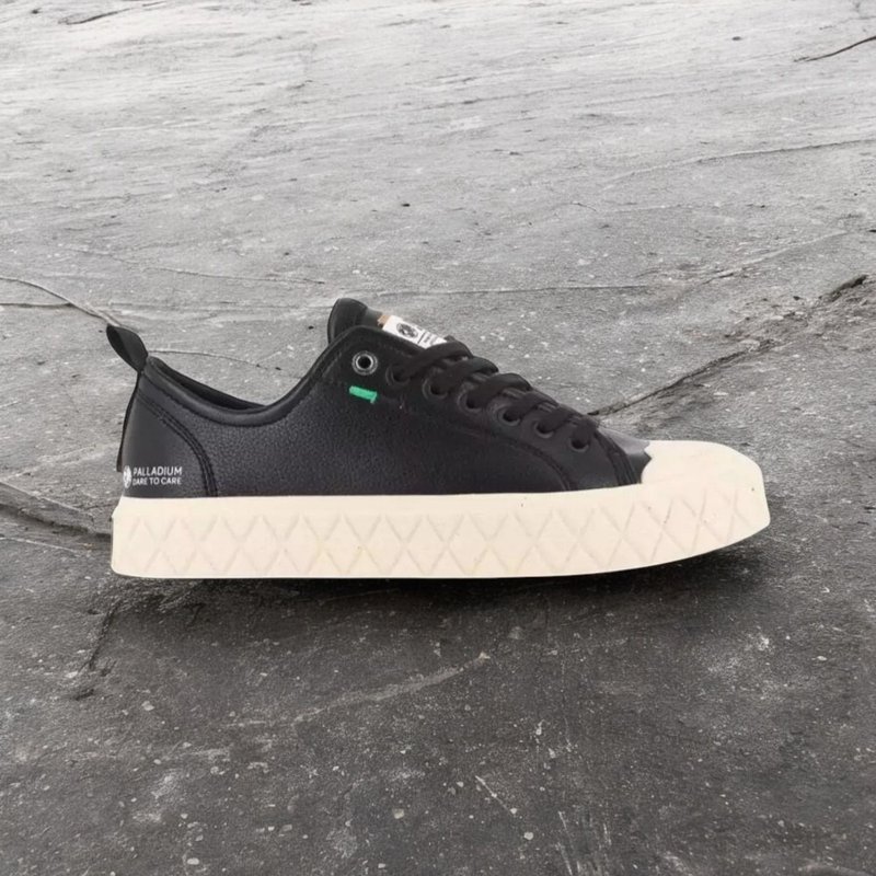 PALLADIUM ACE RE-VEGAN LTH 菱紋底鬆餅鞋 中性 黑 74458 - 男休閒鞋 - 其他材質 多色