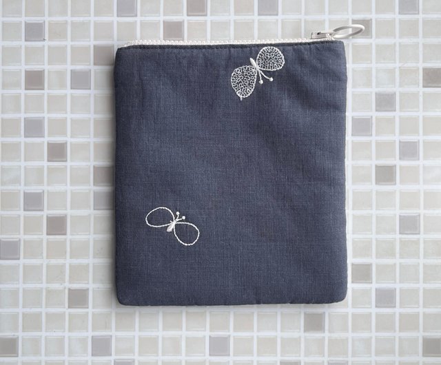 mina perhonen forest wing 刺繍ポーチ蝶フラットポーチ縦長