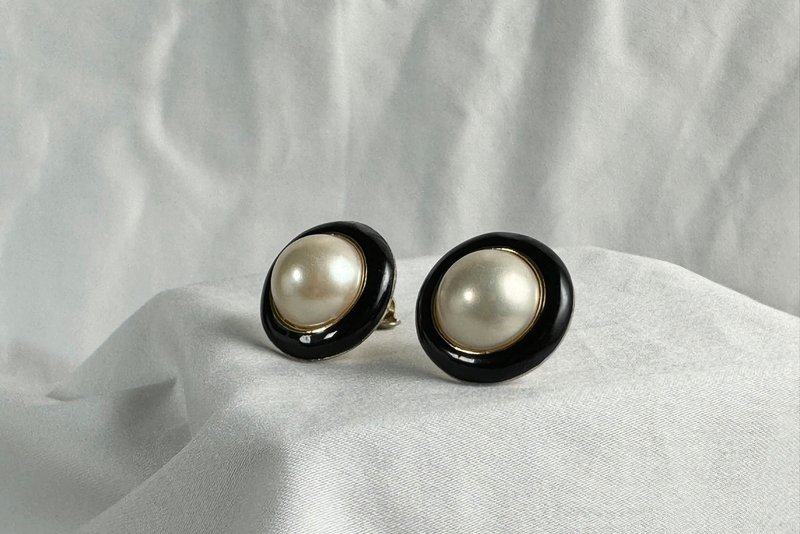 【CRUXART】西洋首飾珠寶-輕奢小品-深邃旋律-1990s美國-銅製耳環 - 耳環/耳夾/耳骨夾 - 銅/黃銅 金色