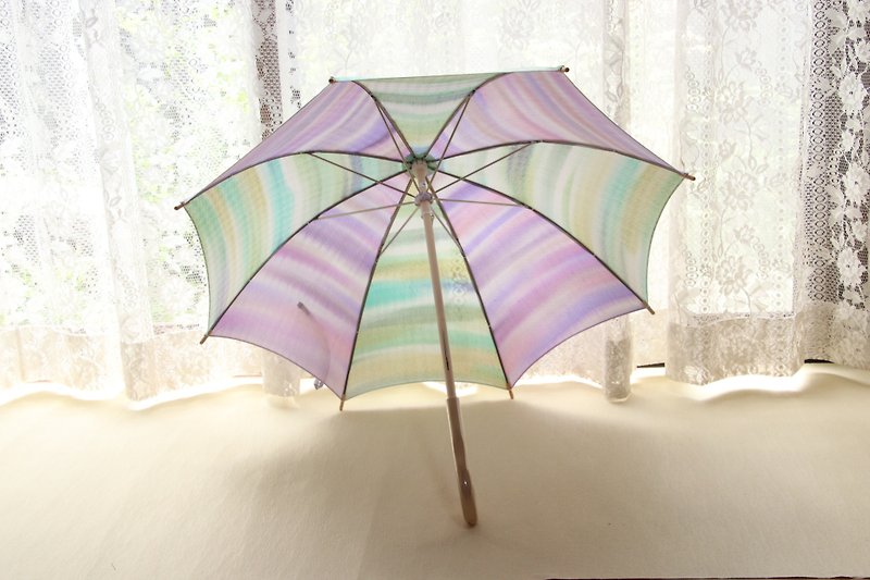 Hand-painted 　sunny and rain combined use parasol 　　title 　Wait for lime weather
