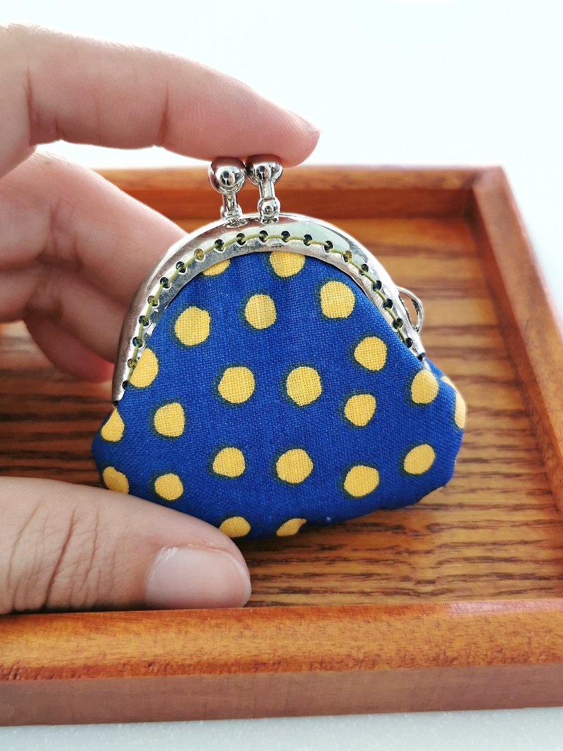 CaCa Crafts | 5cm colorful dots super mini gold bag in three colors - Coin Purses - Cotton & Hemp 