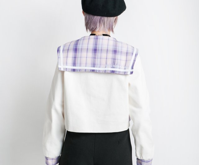 o吉兒o獨家原創ROCOPUNKO格紋JK水手服雙排釦外套上衣【JJ2332】 吉兒龐