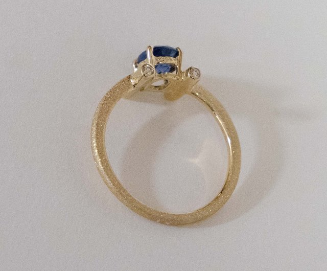 K18 サファイア リング ダイヤモンド ブルーサファイア/ダイヤモンド K18リング(クレサンベール/ミル