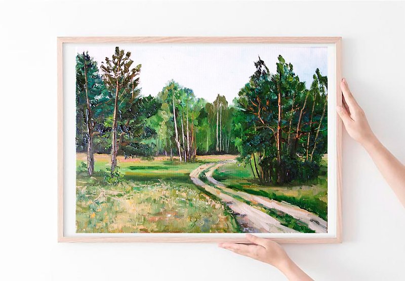 Birch Trees Oil Painting Original Art Aspen Trees Artwork Forest Landscape - 掛牆畫/海報 - 顏料 多色