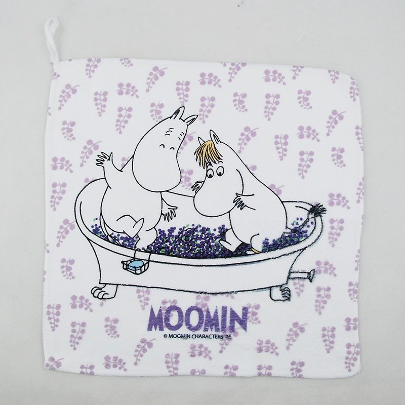 Authorized by Moomin-Hand towel [fruity bathtub] - ผ้าขนหนู - ผ้าฝ้าย/ผ้าลินิน สีม่วง