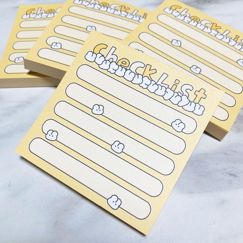 Mini KKAMI Checklist Yellow memo pad - Korean Cute Diary note pad (lintam) - กระดาษโน้ต - กระดาษ สีเหลือง