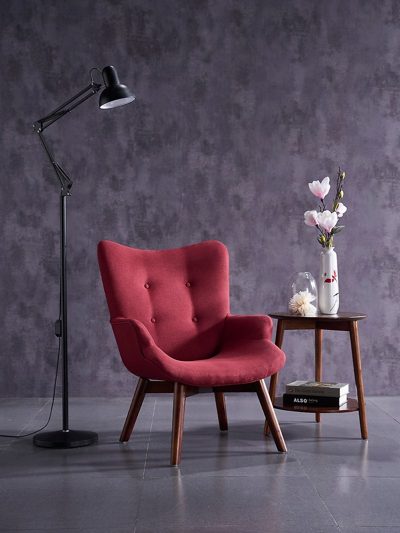 Wesgreen 北欧モダンデザイン レジャーチェア ベアチェア/ダブルラウンドサイドテーブル - 椅子・ソファー - 木製 ブラウン