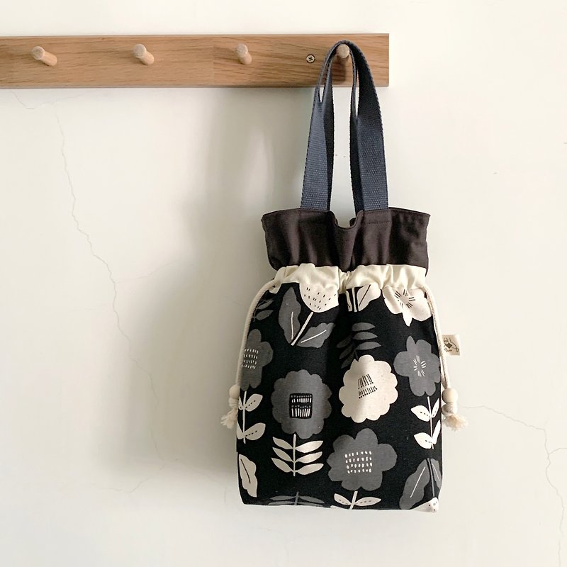 【River】Beam Portable Dual-purpose Bag (Middle)/Garden/Black - Handbags & Totes - Cotton & Hemp Black