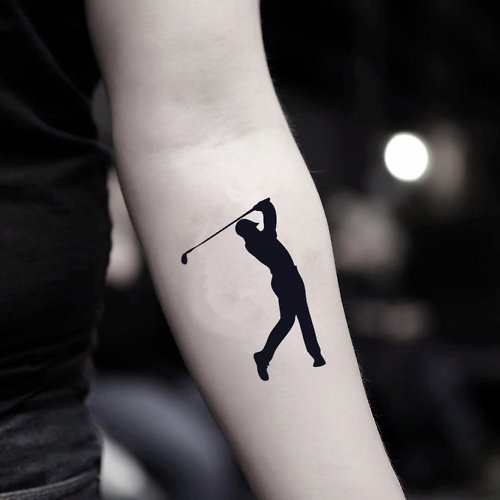 OhMyTat OhMyTat 高爾夫球運動 Golf 刺青圖案紋身貼紙 (2 張)